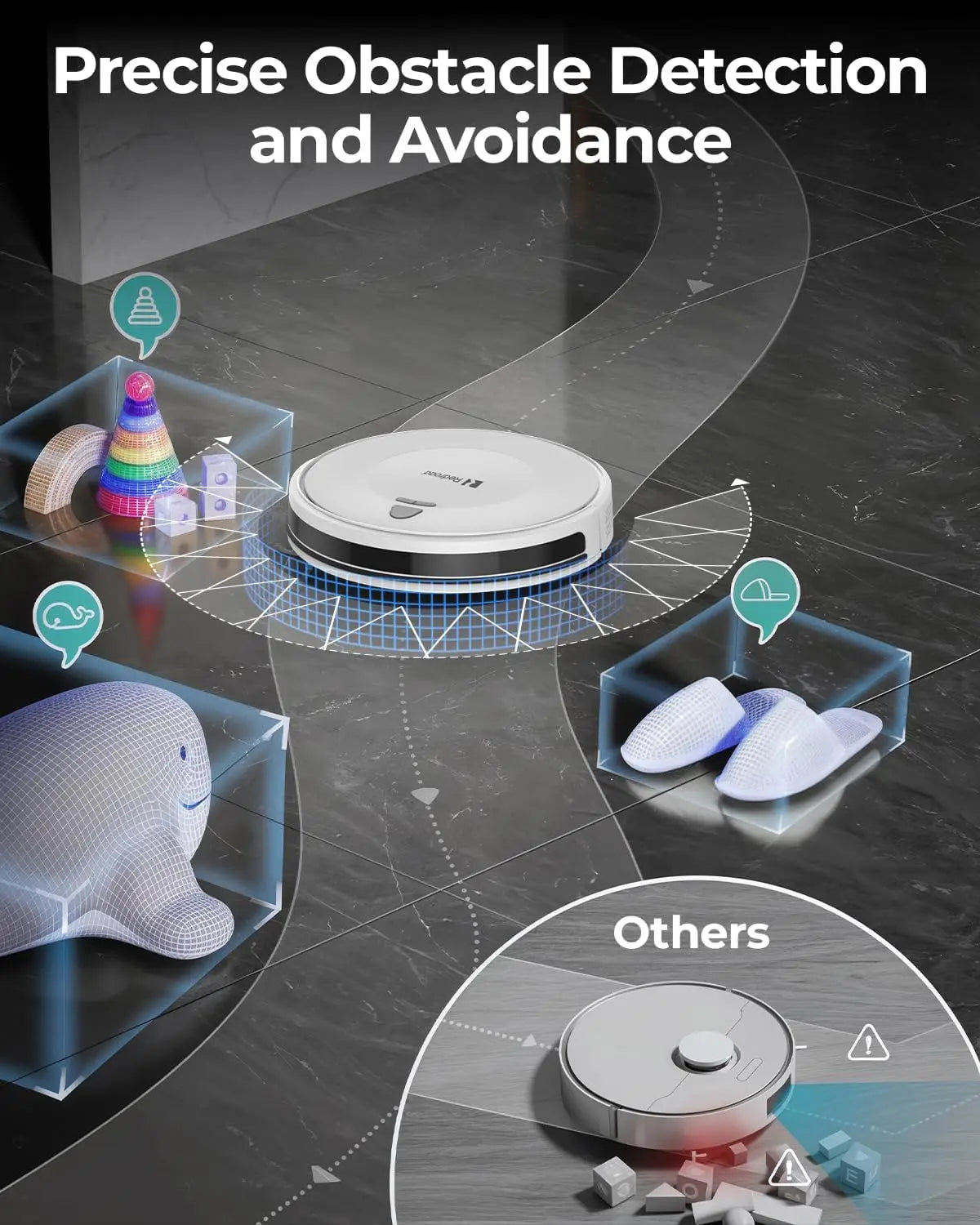 XMSJ Robot Vacuum Cleaner With Mapping And Obstacle Avoidance