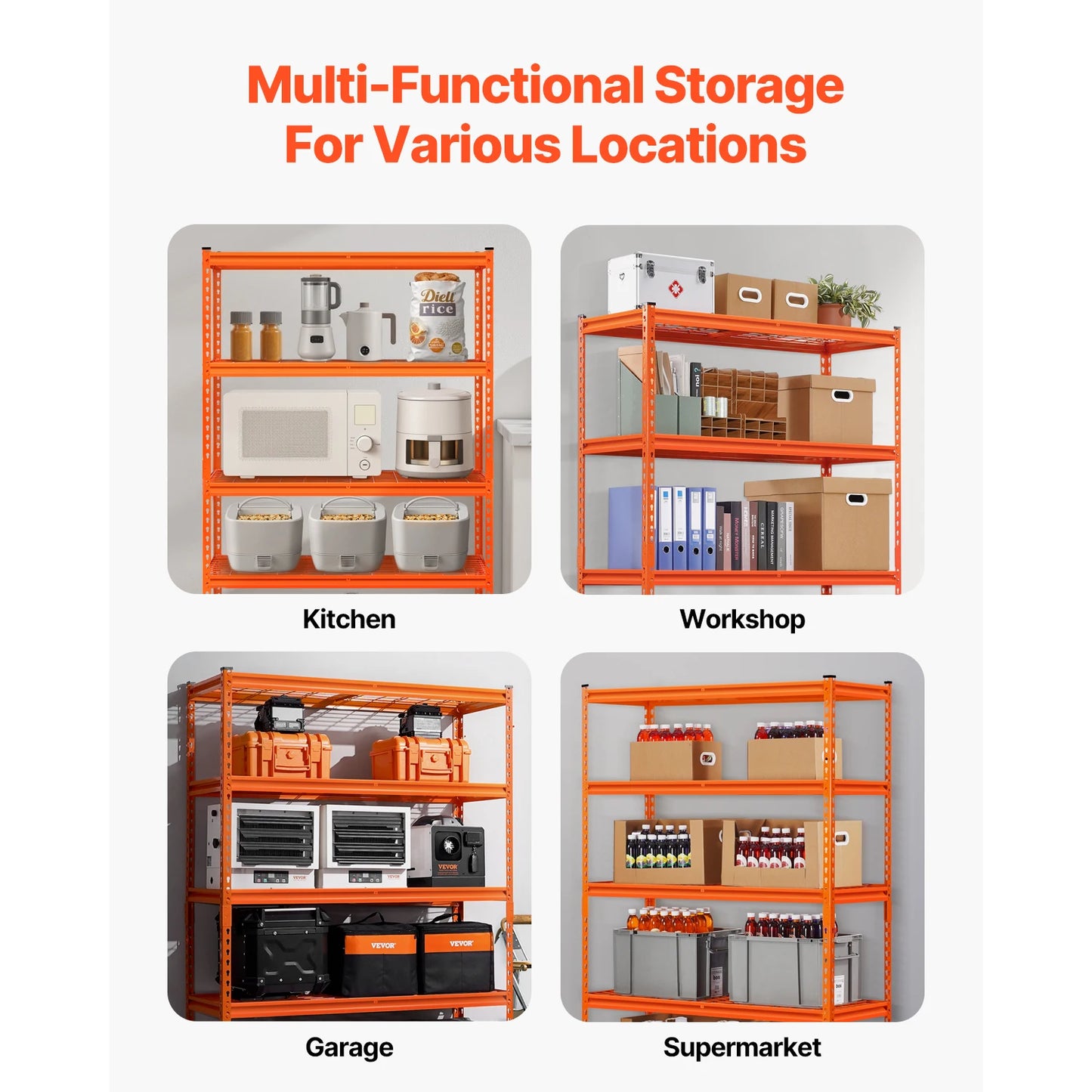 Metal Garage Shelving Unit 5 Tier Adjustable Warehouse