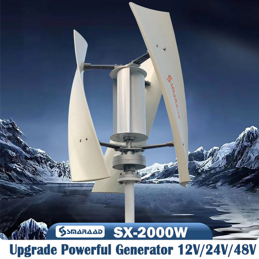 Vertical 2000W Permanent Magnet Wind Generator For Low Wind Start