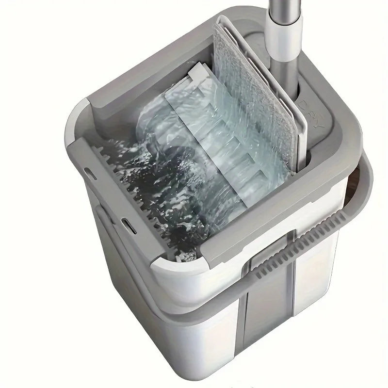 ATMDOG Hands Free Flat Mop Bucket Set For Wet Floors