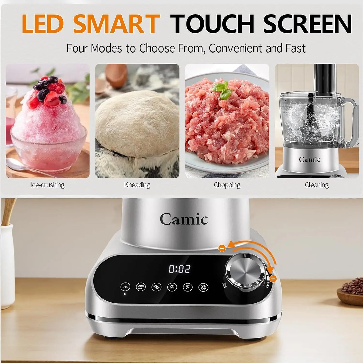 XMSJ 600W Food Processor 72oz Large Capacity Countertop Chopper