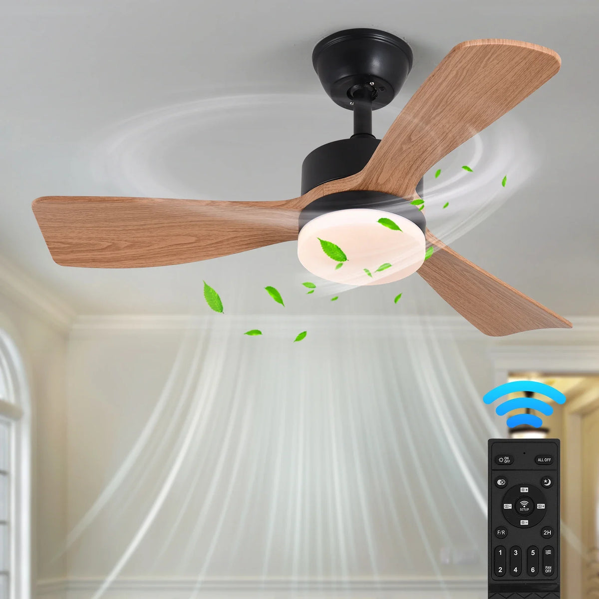 GreeLustr RGB LED Ceiling Fan Light With Remote