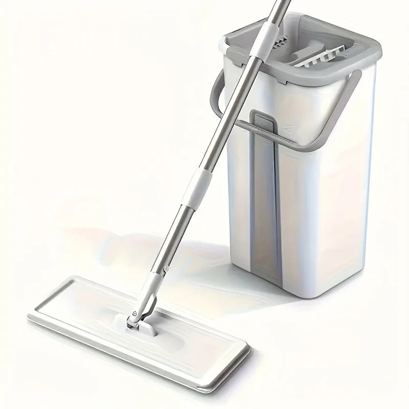 ATMDOG Hands Free Flat Mop Bucket Set For Wet Floors