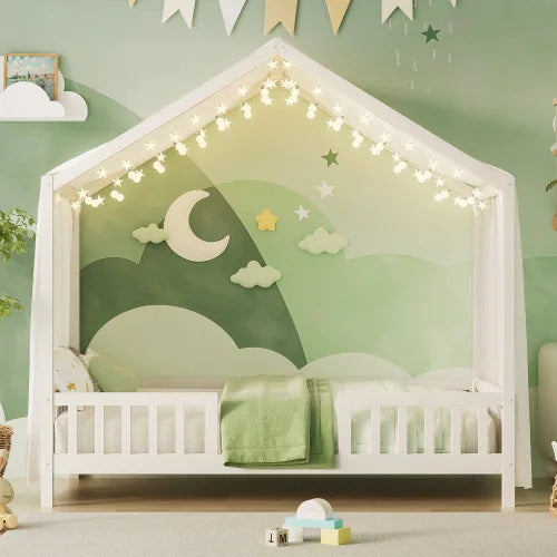 Montessori Floor Bed With Canopy Twin Bed Frame For Kids