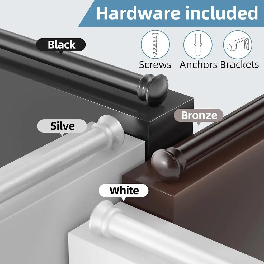 Decorative Stainless Steel Curtain Rod Set With Wall Brackets