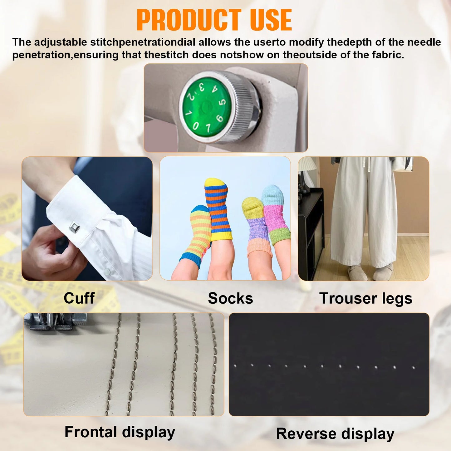 Portable Blindstitch Hem Chain Stitch Sewing Machine 1200 Stitches
