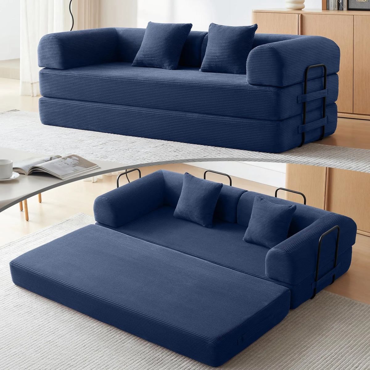 Convertible Boneless Futon Sofa Bed With Multifunctional Sleeper Design