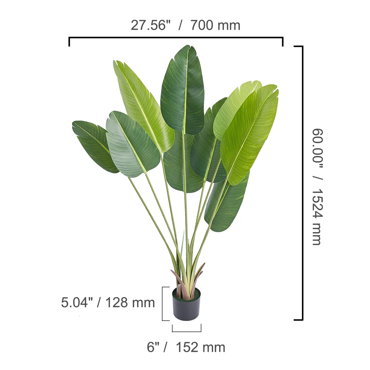 SucceBuy Artificial Palm Tree Faux Tropical Plant With Anti Tip Protection