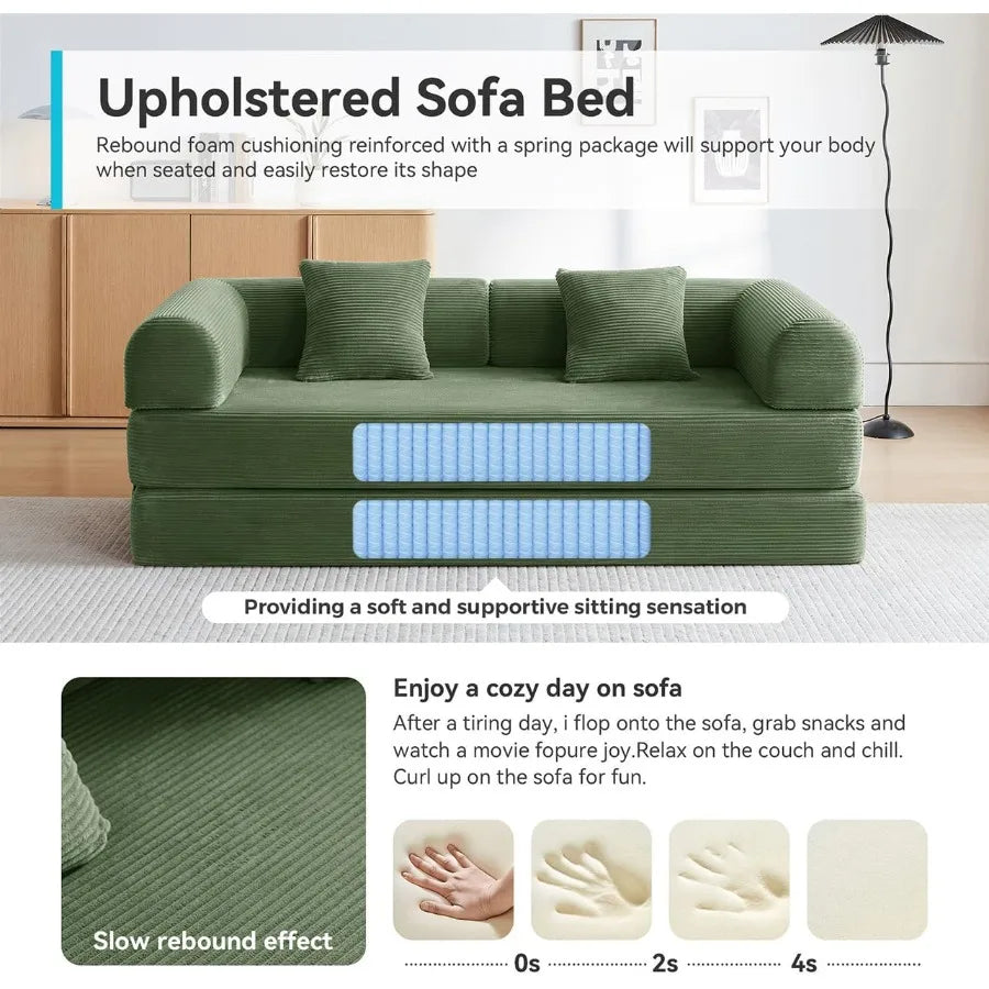 Convertible Boneless Futon Sofa Bed With Multifunctional Sleeper Design
