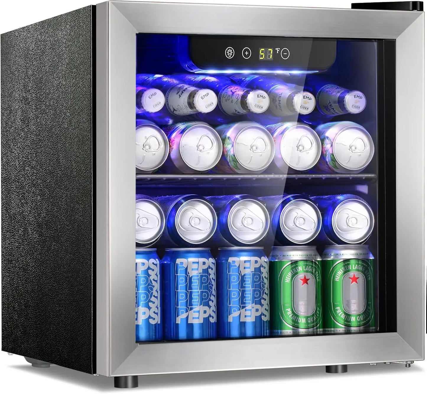 XMSJ 48 Can Beverage Refrigerator 12 Bottle Wine Cooler