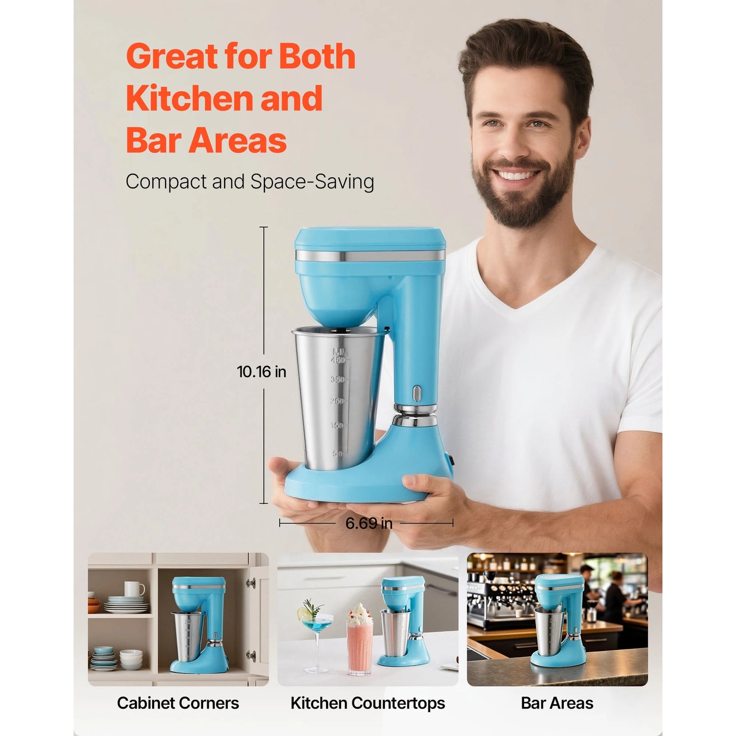 Succebuy Milkshake Maker 100W Single Head Blender For Home Kitchen