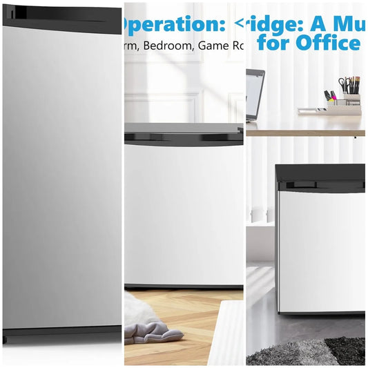 XMSJ Compact Mini Fridge With Freezer Ultra Quiet Energy Efficient