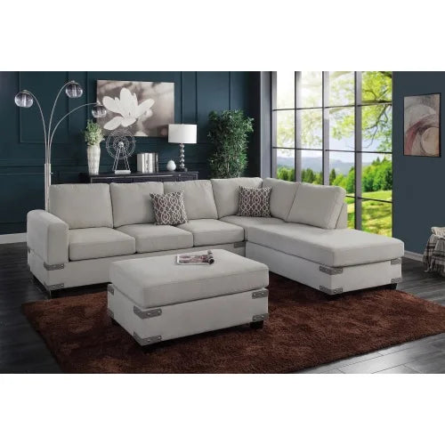 Chenille Split Sofa Set With Soft Cushions For Living Rooms