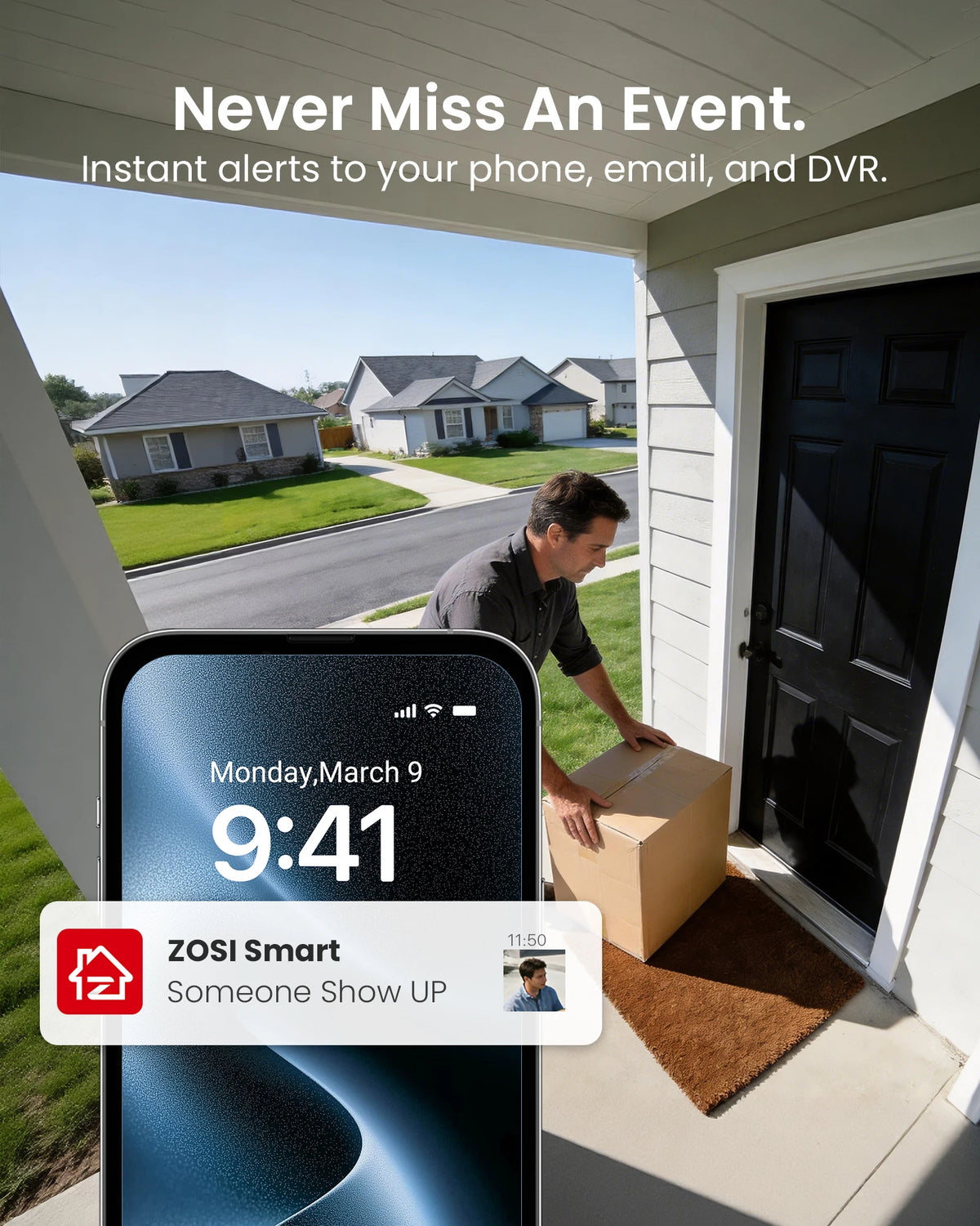 ZOSI Security Camera System With Human And Vehicle Detection DVR