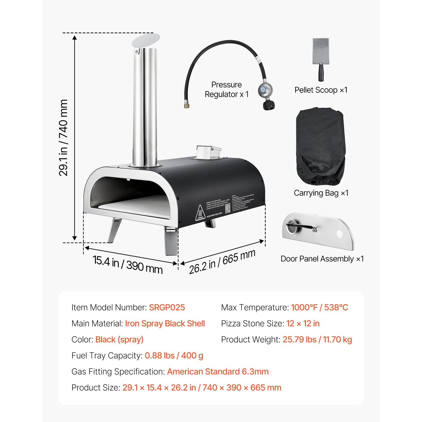 SucceBuy Portable Outdoor Oven Includes Pizza Stone Waterproof Cover