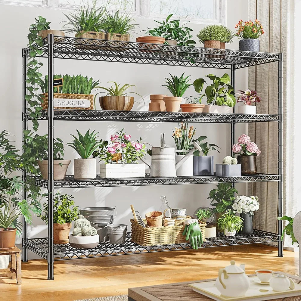 XMSJ Four Tier Metal Wire Storage Shelving Unit For Garage