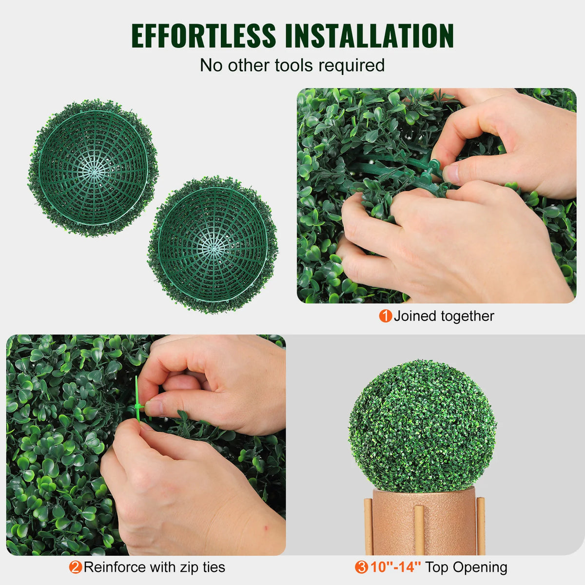 SucceBuy Artificial Boxwood Topiary Trees With LED Lights