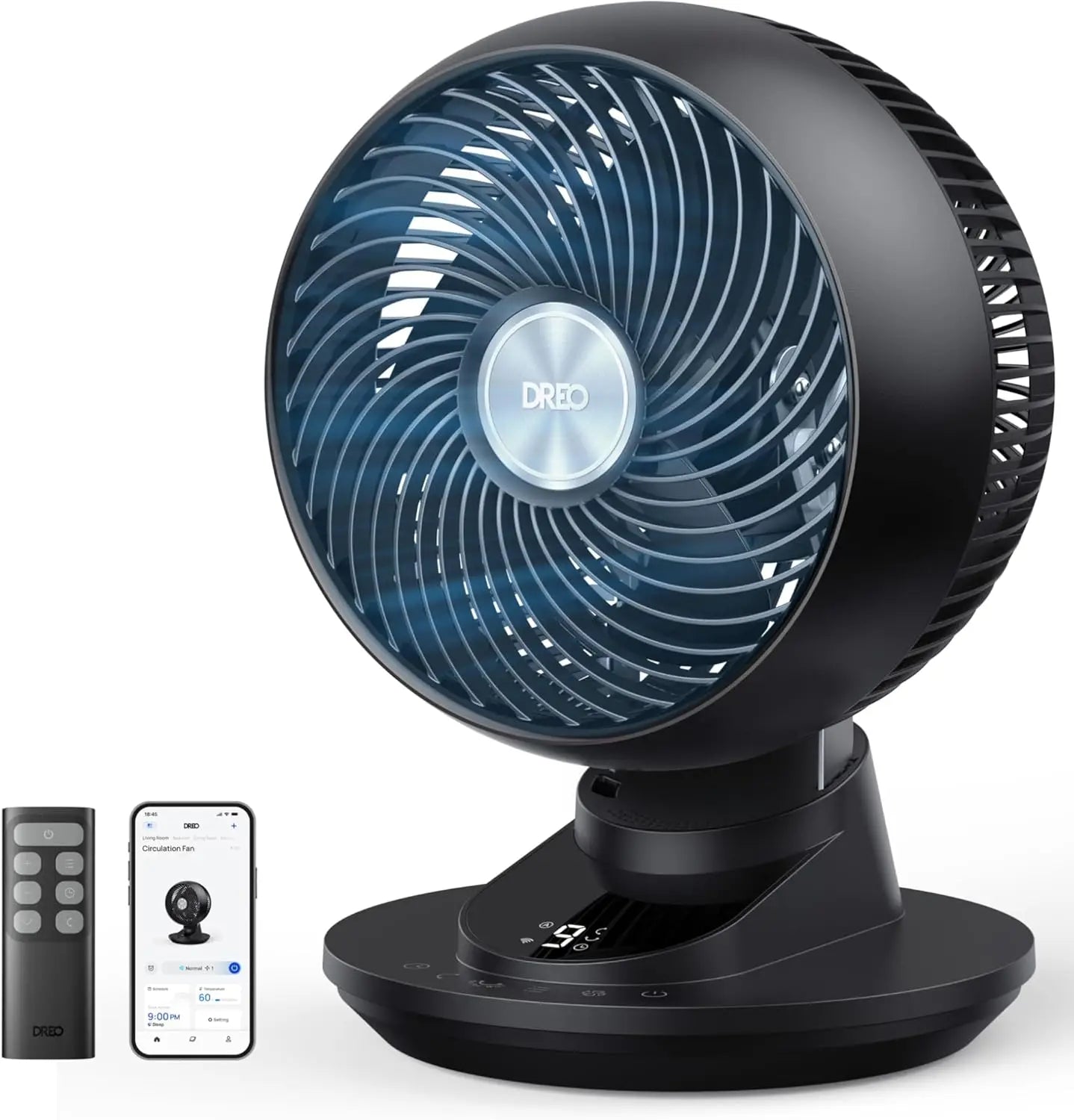 XMSJ Smart Desk Fan For Bedroom Quiet Operation 20dB Remote