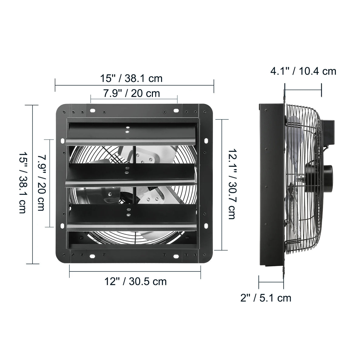 SucceBuy Adjustable Shutter Exhaust Fan for Greenhouse and Garage Ventilation