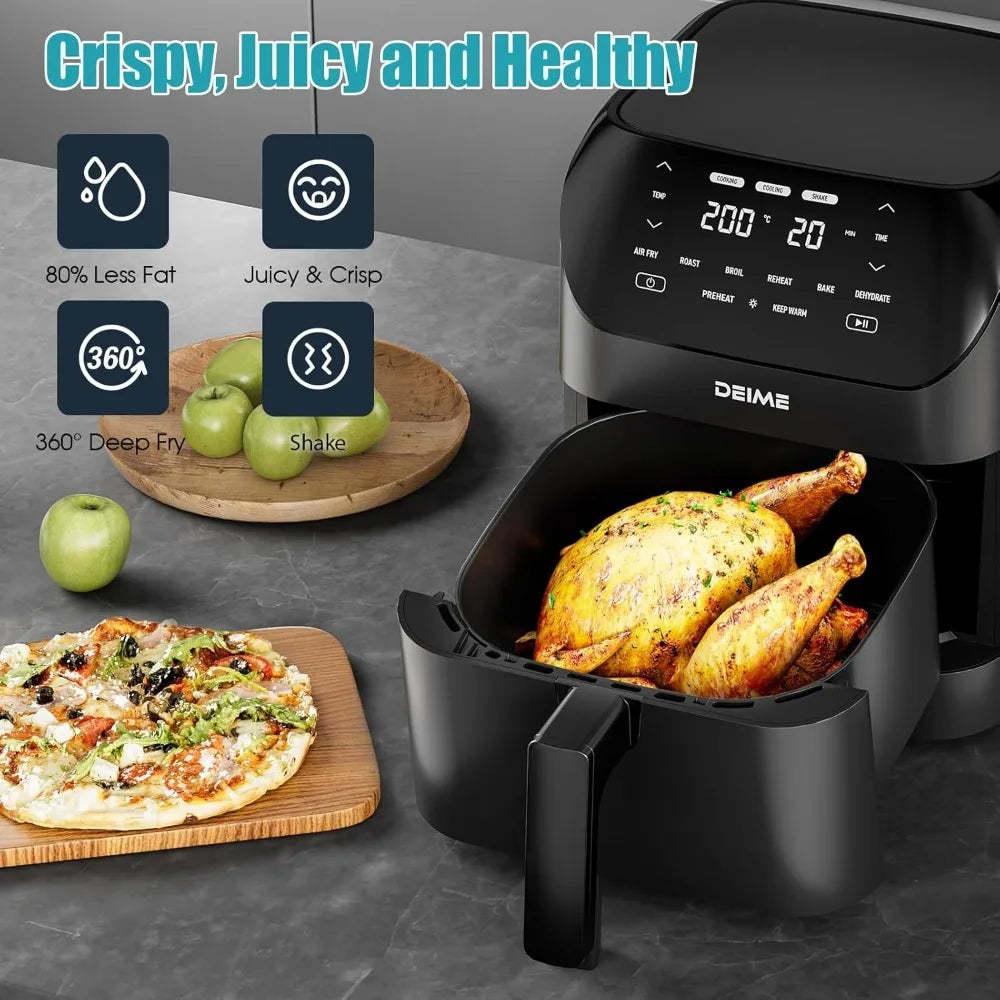 XMSJ Air Fryer 1500W Oilless Healthy Cooker With 8 Presets