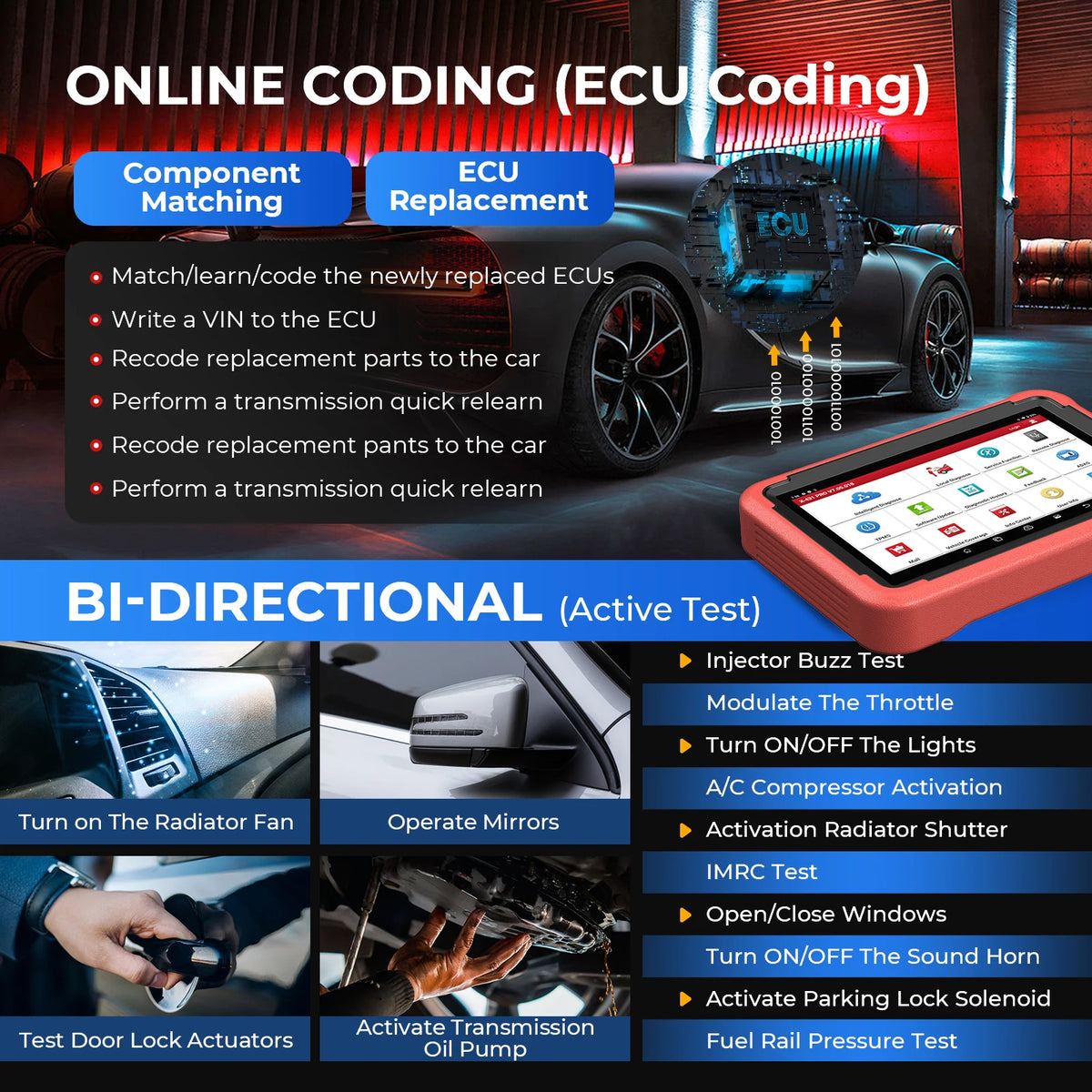LAUNCH X431 PROS V 5.0 OBD2 Scanner With ECU Coding