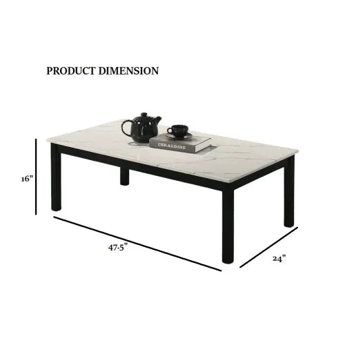 Faux Marble Coffee And End Table Set For Living Room