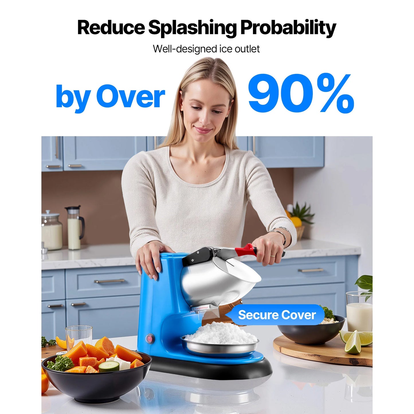 SucceBuy Ice Crusher Machine 220 Lb Per Hour Snow Cone Maker