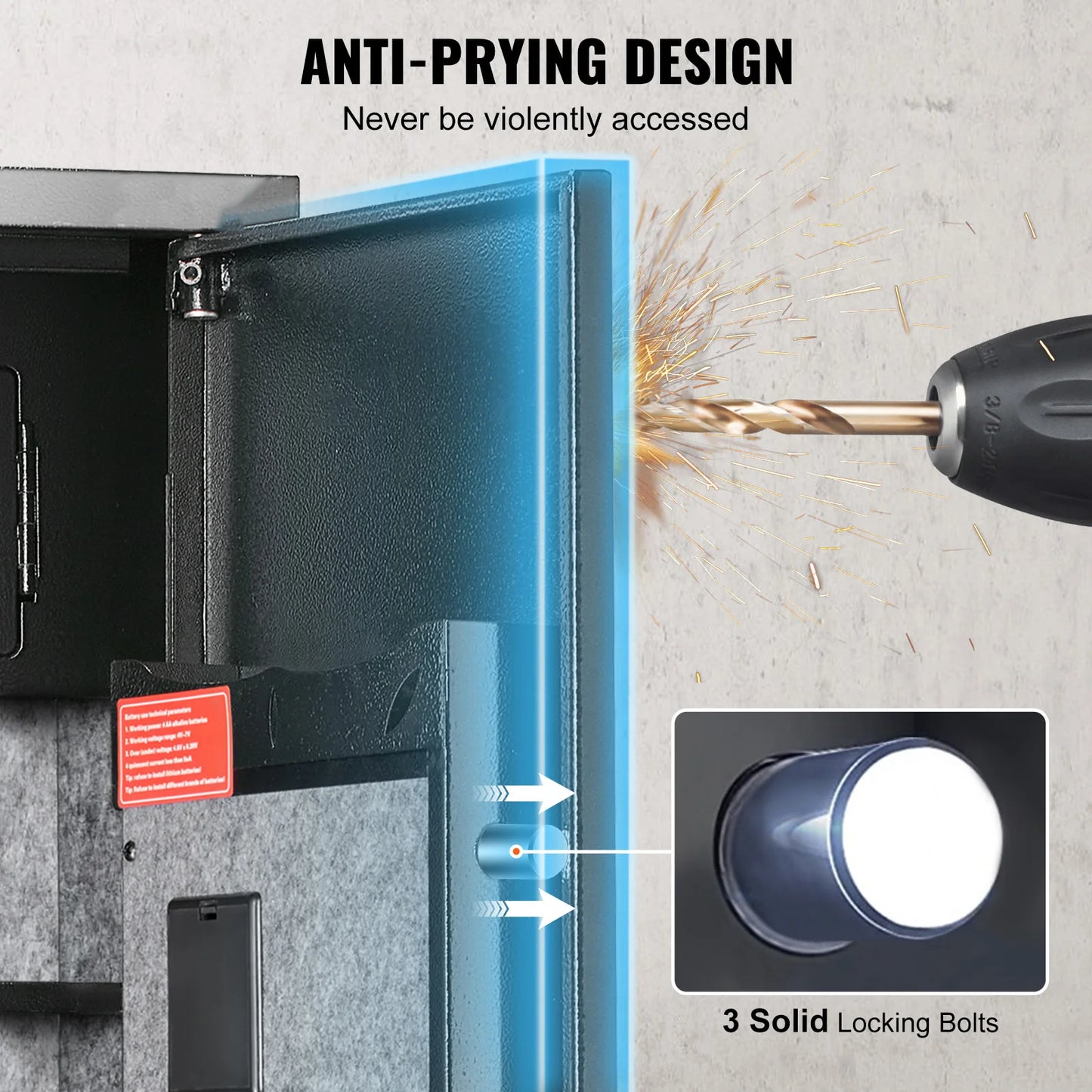 SucceBuy Digital Keypad Gun Storage Cabinet With Removable Shelf