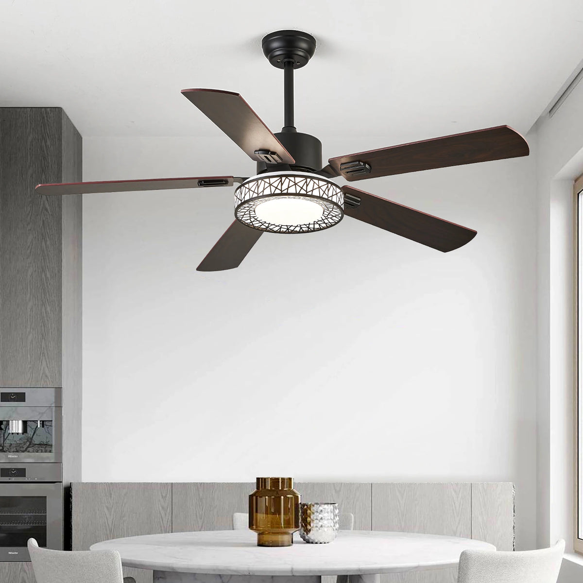 GreeLustr Industrial Remote Dimming Ceiling Fan Led Lamp