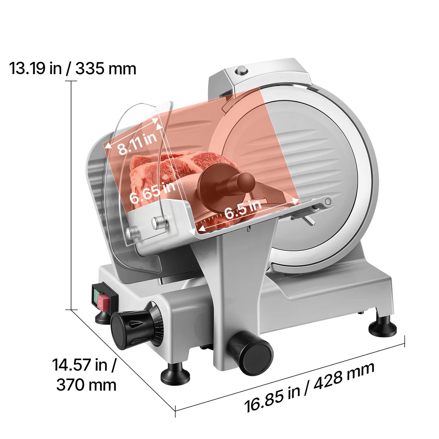 SucceBuy 300W Commercial Meat Slicer With Removable Food Tray