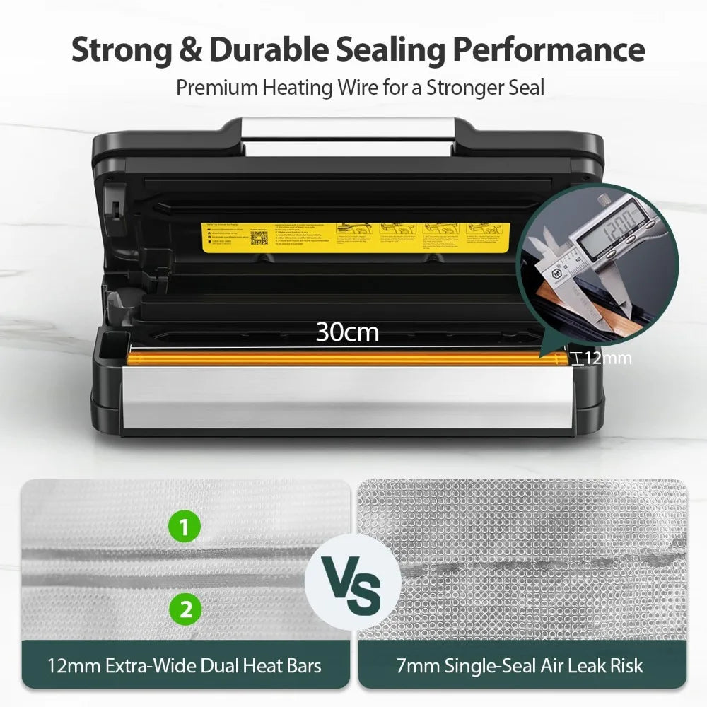 XMSJ Vacuum Sealer Machine AquaLock 95kPa 130W Fully Automatic