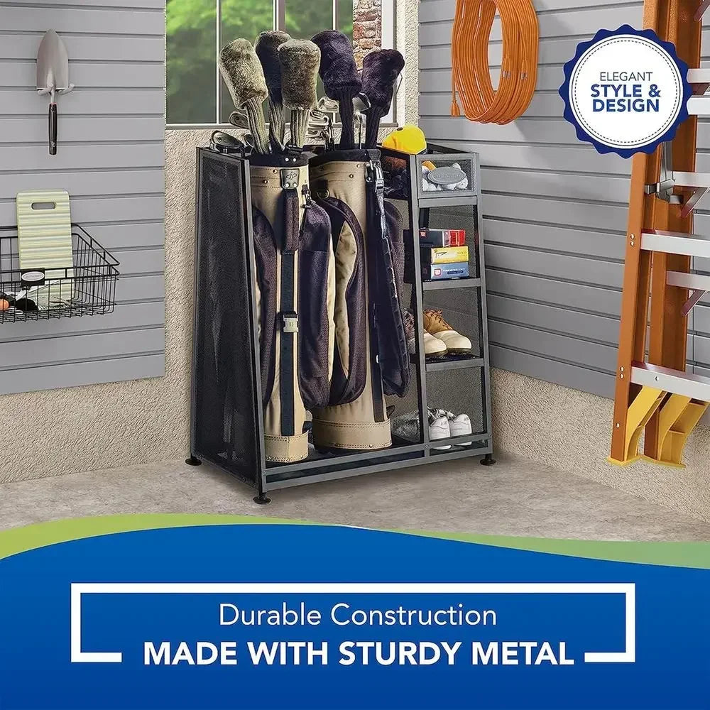 Suncast Heavy-Duty Metal Organizer Rack With 3 Storage Shelves