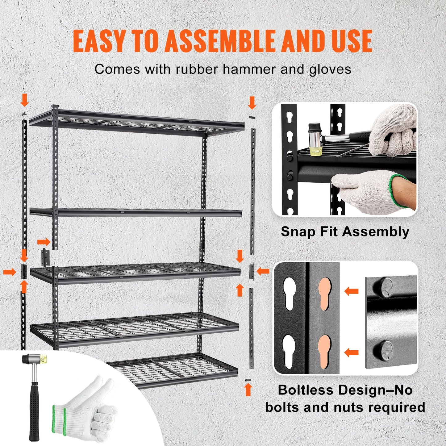 SucceBuy 5-Tier Adjustable Heavy Duty Garage Storage Shelving Unit