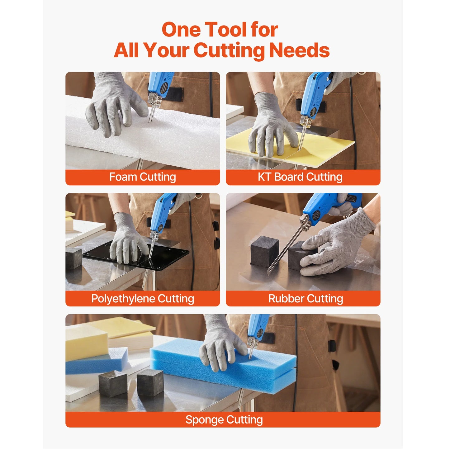 SucceBuy 200W Knife Foam Cutter With 6 and 8 Blades