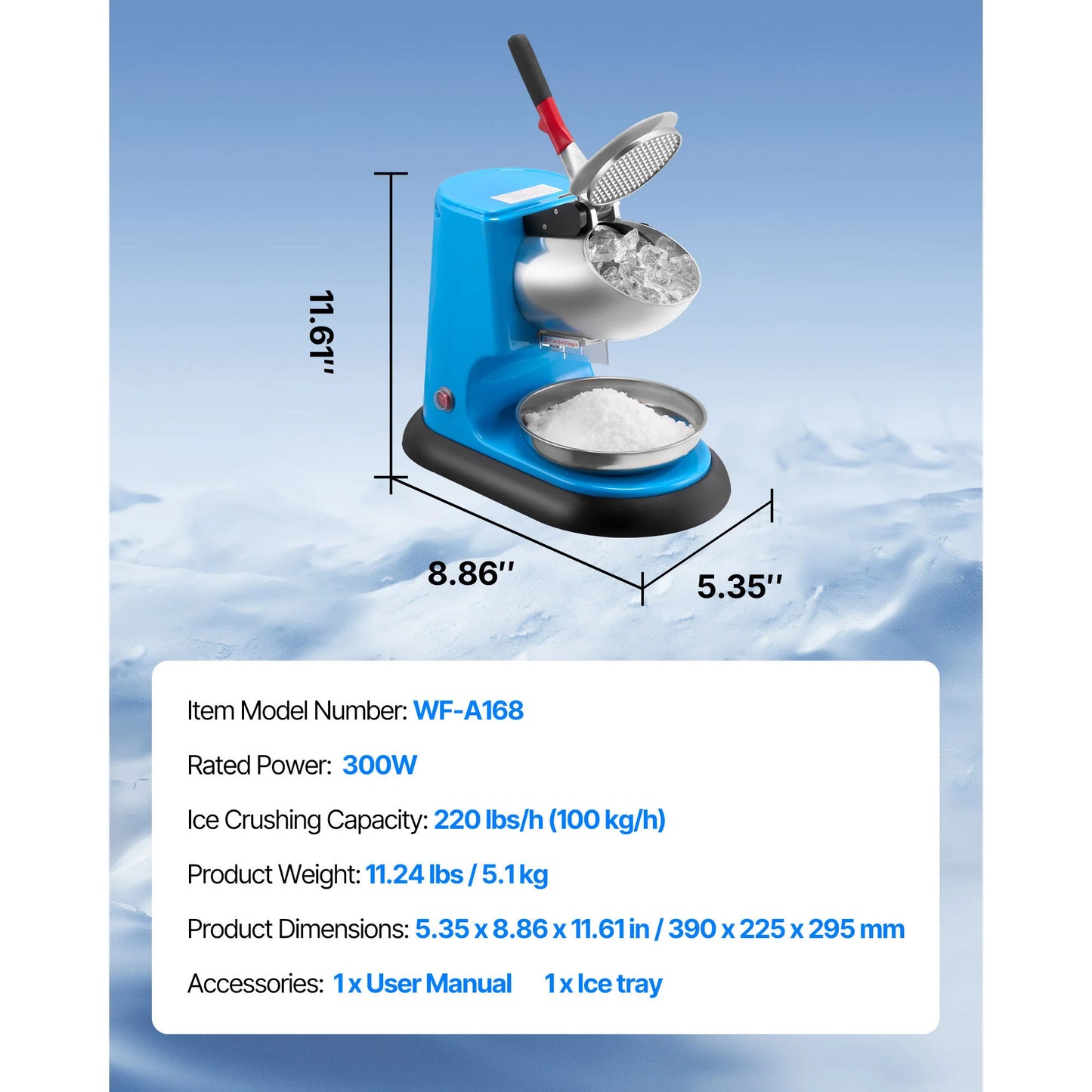 SucceBuy Ice Crusher Machine 220 Lb Per Hour Snow Cone Maker