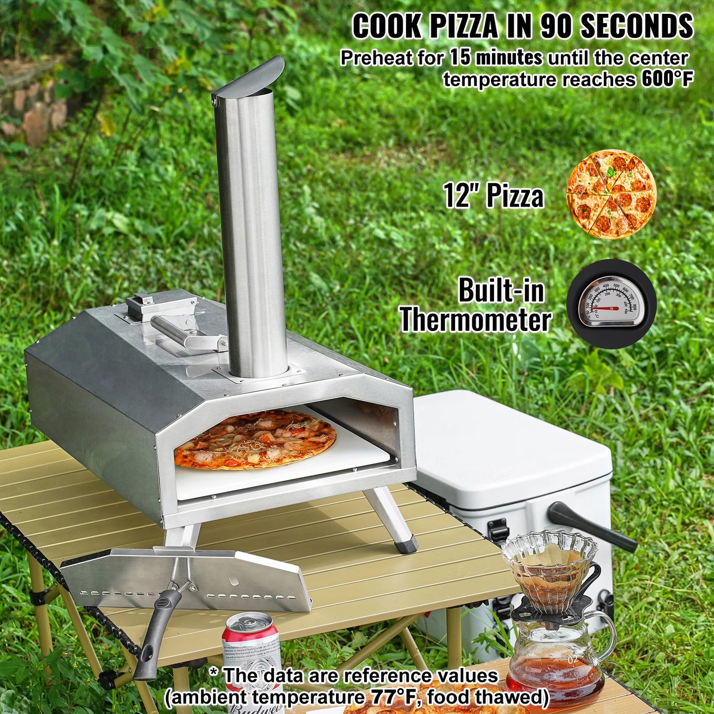 SucceBuy Portable Outdoor Oven Includes Pizza Stone Waterproof Cover