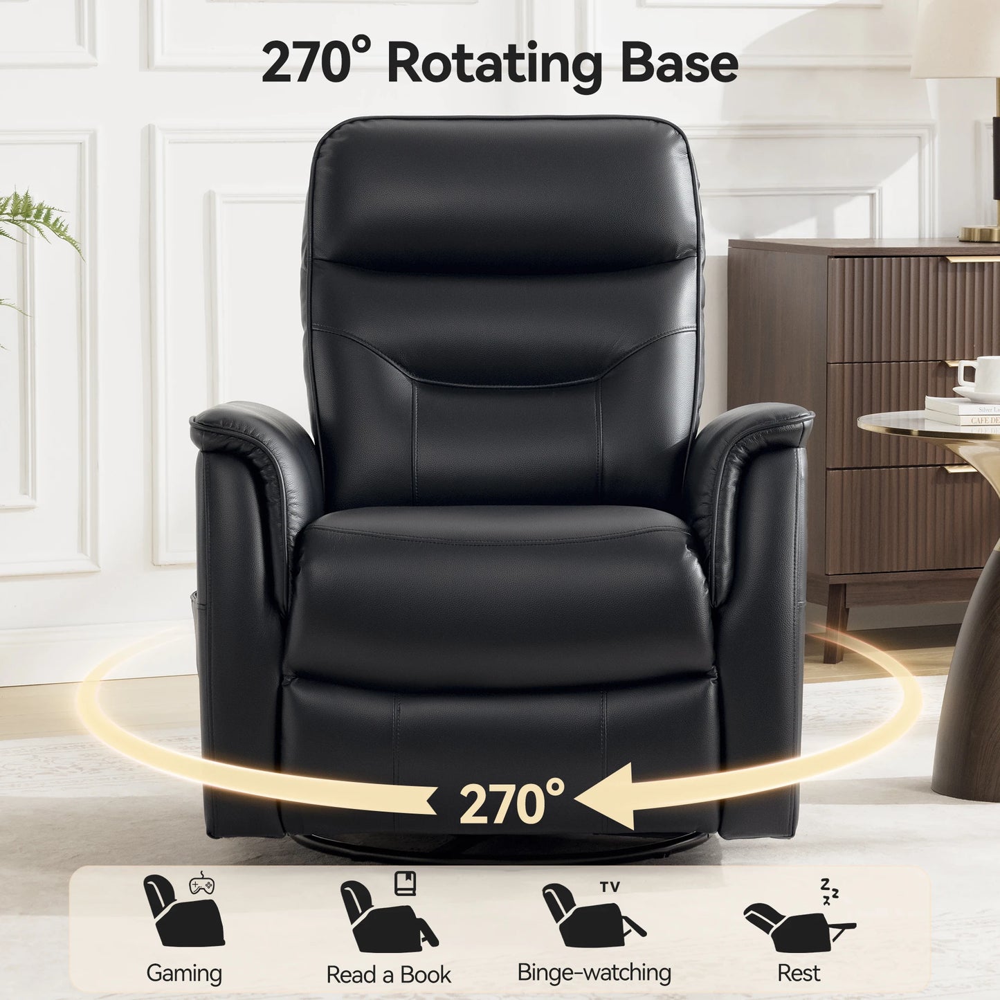 Kerdom PU Leather Power Lift Recliner With Vibration Massage