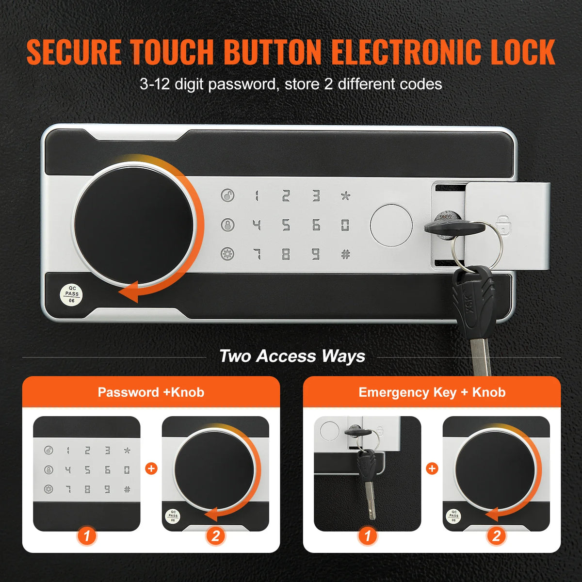 Depository Safe Electronic Code Lock With Drop Slot And Keys