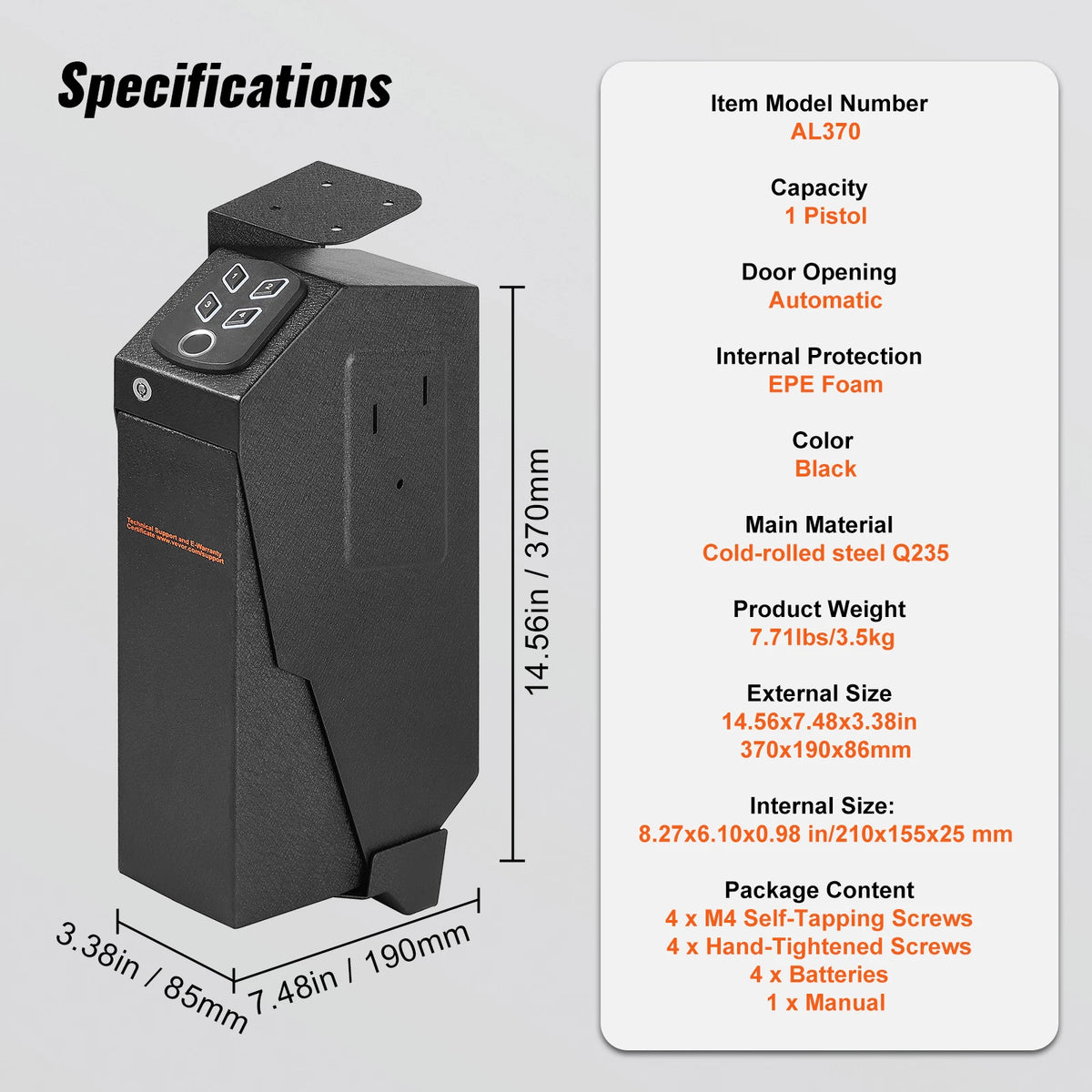 SucceBuy Biometric Pistol Safe With Quick Access Travel Gun Lock