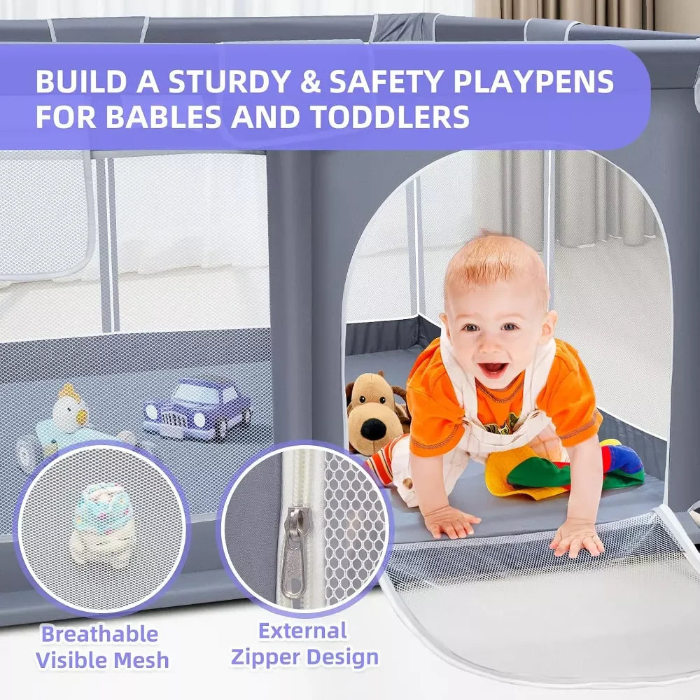 Foldable Baby Playpen Playground Safety Yard For Indoor Outdoor Use