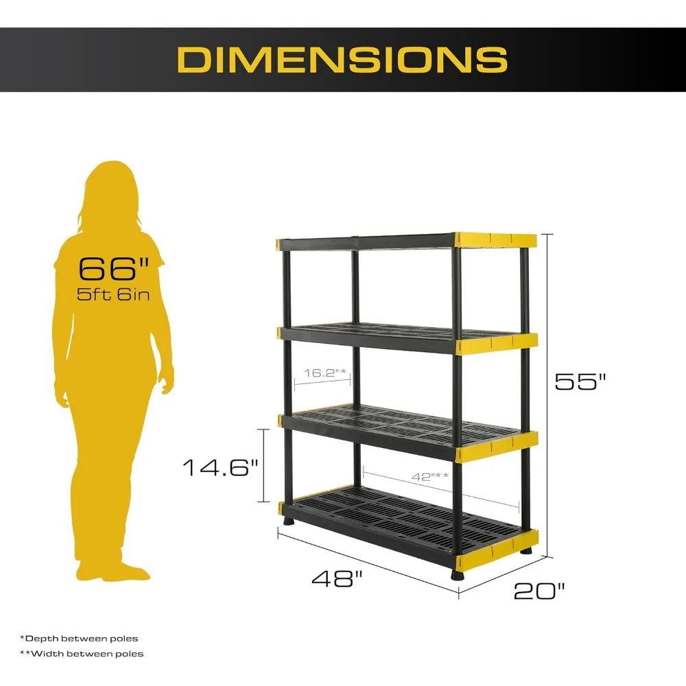 Indoor Outdoor Heavy Duty Plastic Storage Shelving Rack