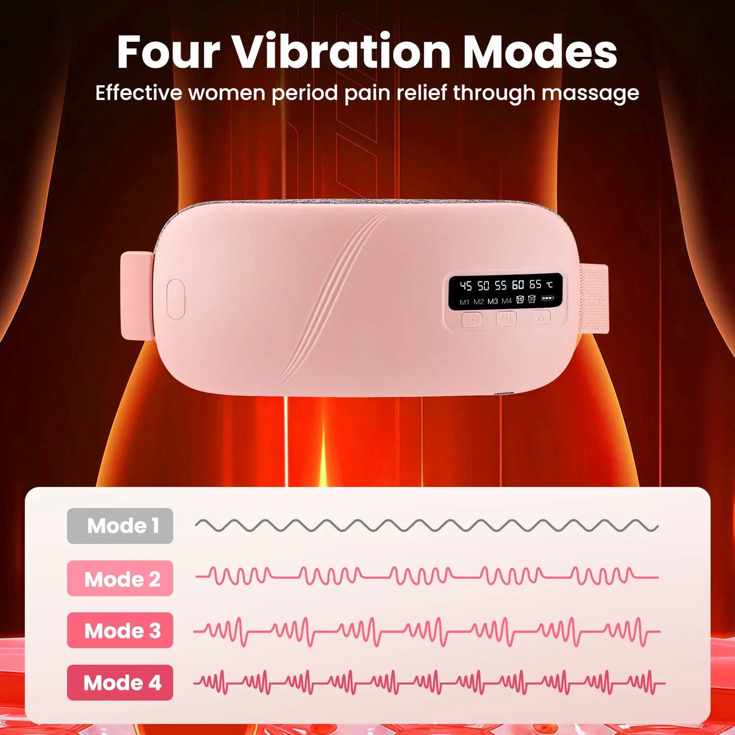 Afdeal Vibrating Heating Pad For Menstrual Cramp Relief