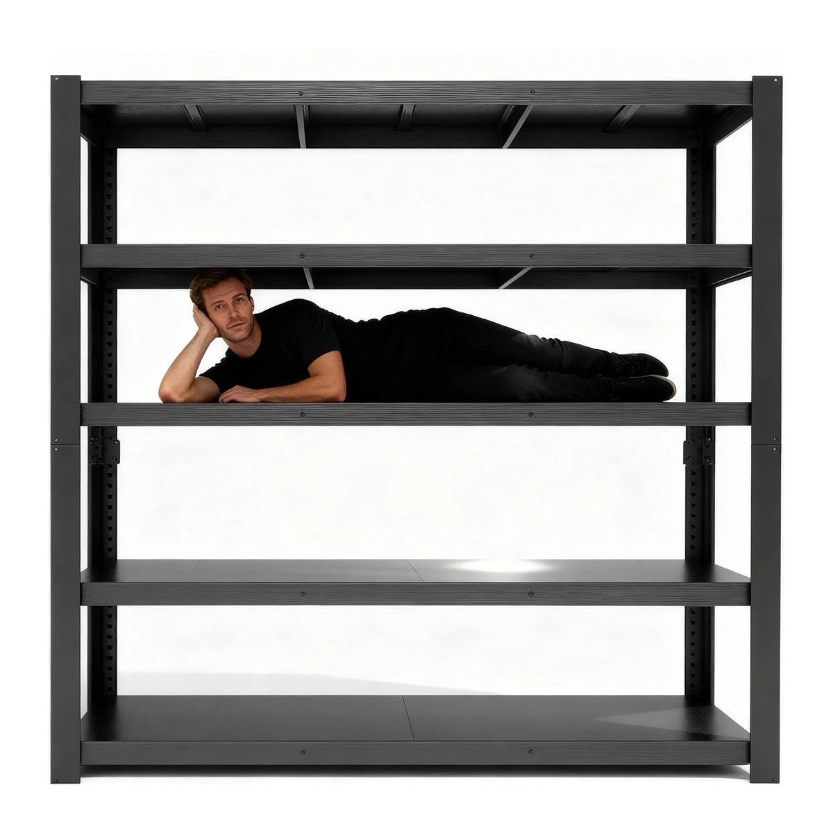 Heavy Duty Five Tier Metal Storage Rack Adjustable Height