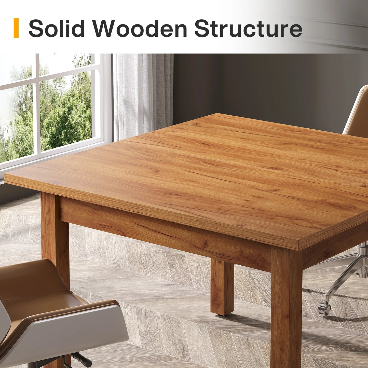 Tribesigns Wood Dining Table Farmhouse Kitchen Table For Four