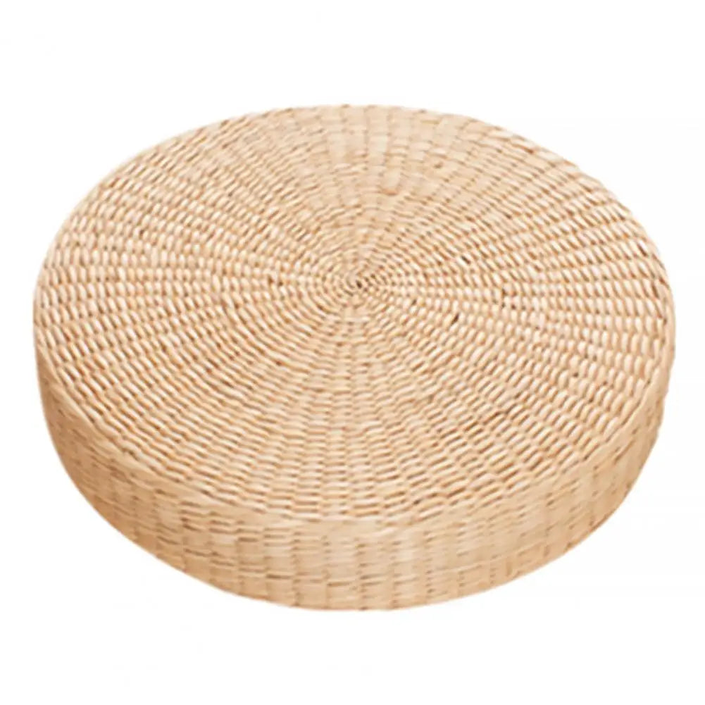 Round Straw Tatami Cushion Breathable Pillow For Floor Home Garden