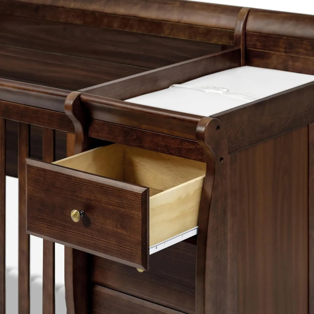 US Shipping 4 In 1 Convertible Baby Crib With Table