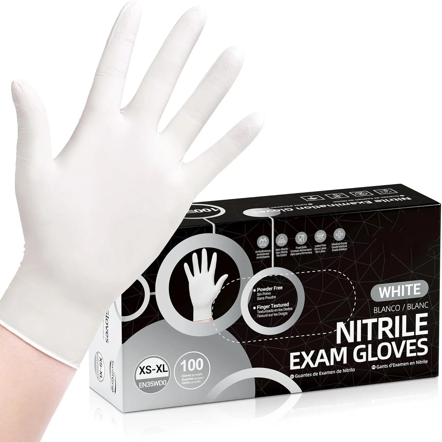 Disposable Nitrile Gloves 100 Pack Latex Free Powder Free