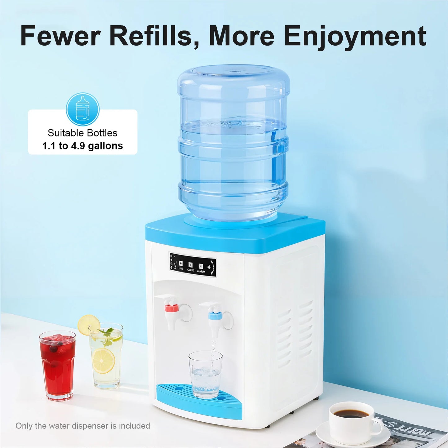 Tabletop Water Dispenser Hot and Cold Compact for Home Office Desk