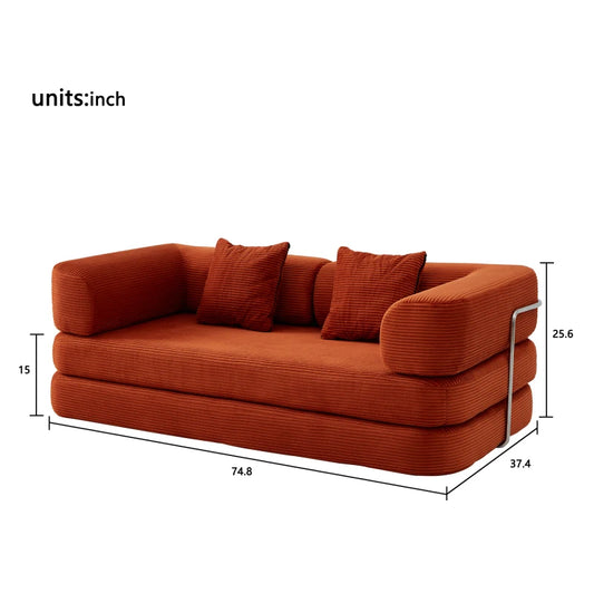 Floor Sofa Bed Convertible With Carpet Pillows And Stable Frame