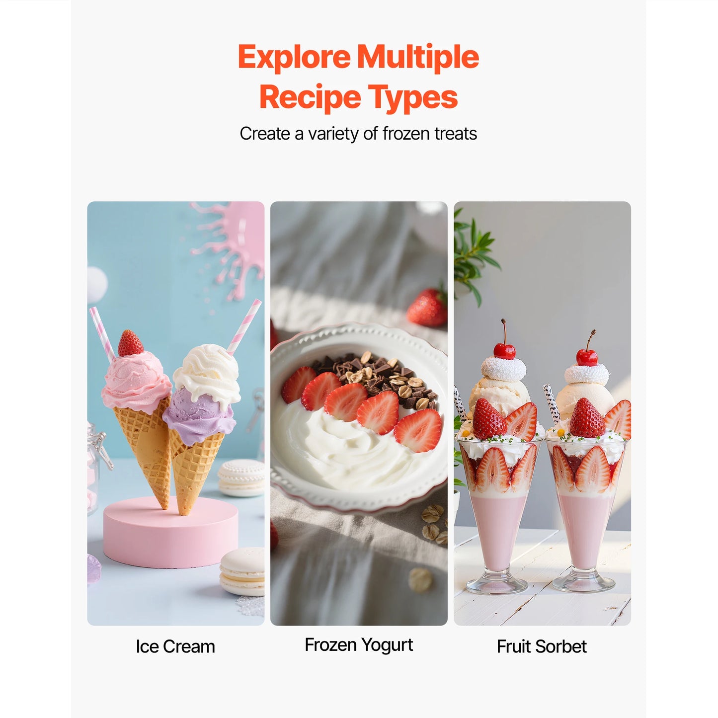 SucceBuy Ice Cream Maker Electric Automatic Easy Operation Stainless Steel